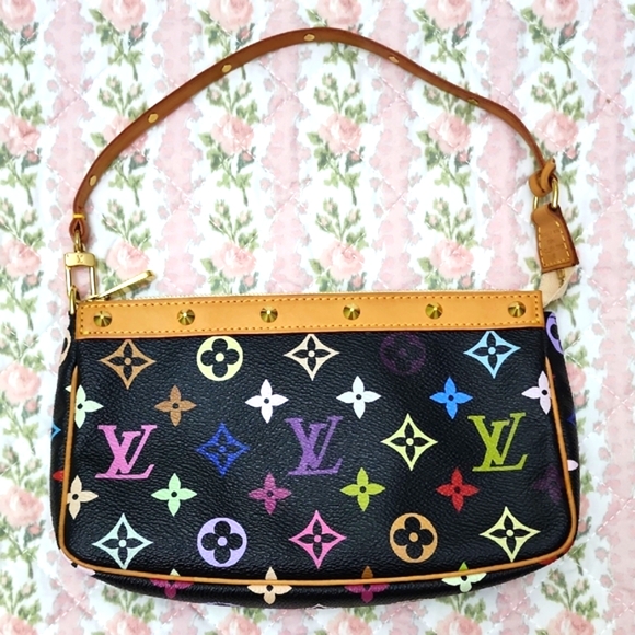 Louis Vuitton Handbags - 💎 Louis Vuitton Black Takashi Murakami Multicolor Monogram Pochette Bag